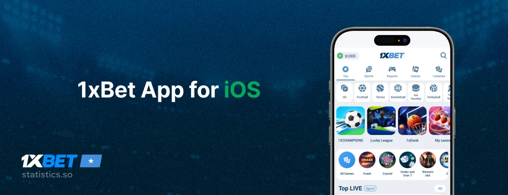 1xBet App for iOS - Statistics Somalia