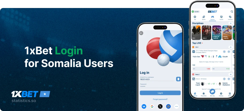 1xBet Login for Somalia Users - Statistics Somalia