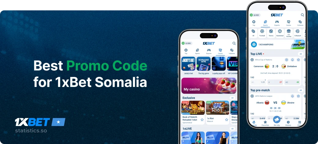 Best Promo Code for 1xBet Somalia - Statistics Somalia