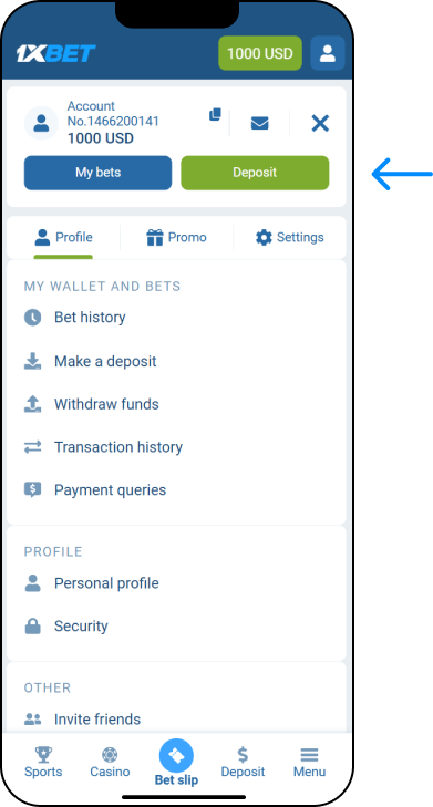 How to Make Your First Deposit on 1xBet - Statistics Somalia