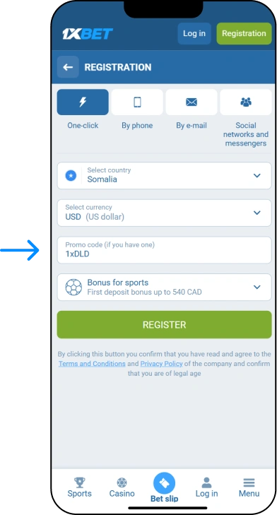 How to Register to Claim 1xBet Welcome Bonus - Statistics Somalia