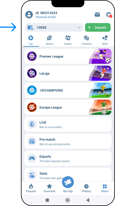 Withdrawal via 1xBet App - Statistics Somalia